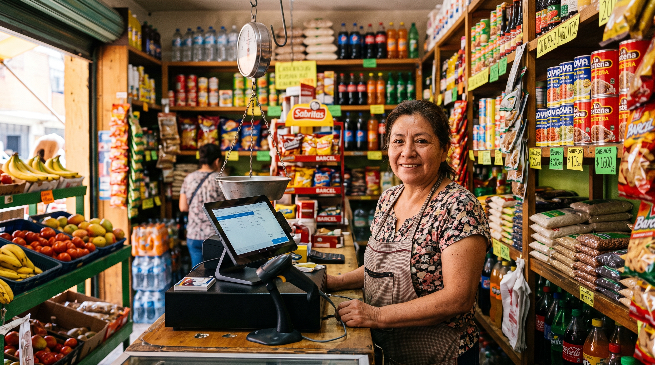 Sistema de punto de venta con CFDI compatible con el SAT en una caja de comercio