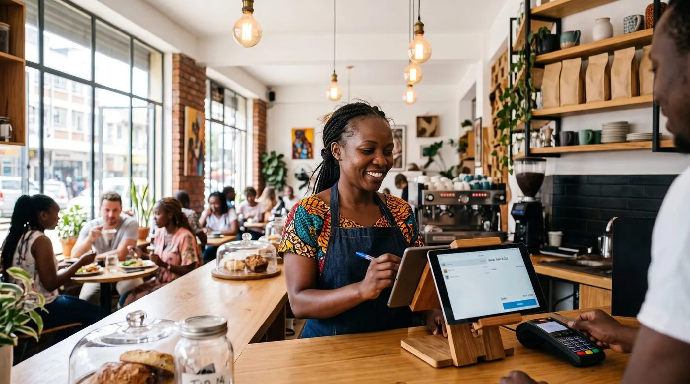Commerçant à Abidjan émettant une facture normalisée avec un logiciel de caisse conforme